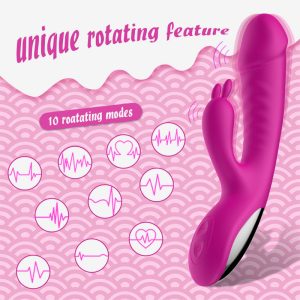 Rotating warming rabbit vibrator pink setting modes