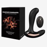 HPW086-M1241-1-Remote-Controlled-Silicone-Multi-functional-Anal-Vibrator-Prostate-Massager-black-front view