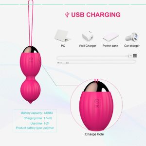 HPW130-L1311-Romote-Controlled-Kegel-Exercise-Weights-Kit-Vaginal-Training-Balls-pink-charging