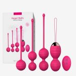 HPW135-L311-ABCD-Romote-Controlled-Kegel-Exercise-Weights-Kit-Vaginal-Training-Balls-pink-front-view