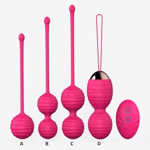 HPW135-L311-ABCD-Romote-Controlled-Kegel-Exercise-Weights-Kit-Vaginal-Training-Balls-pink-principal-view