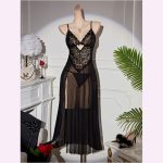 HPW317-NY-Y1136-Black-cutout-slit-suspender-maxi-skirt-principal-view