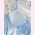 HPW319-NY-Y1133-Blue-bow-suspender-skirt-two-piece-suit-partial-view