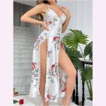HPW325-NY-Y1009W-Printed-slit-suspender-dress-left-front-view