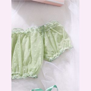 HPW326-NY-Y753G-Light-green-one-shoulder-sexy-lingerie-set-partial-view1