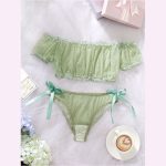 HPW326-NY-Y753G-Light-green-one-shoulder-sexy-lingerie-set-principal-view