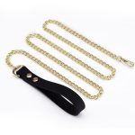 Silicone erotic collar, SM sex toy, black dog chain toy, restraint and traction partial view2