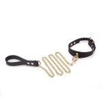 Silicone erotic collar, SM sex toy, black dog chain toy, restraint and traction partial view4