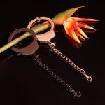 Single alloy bondage lingerie handcuffs and shackles SM prop front view