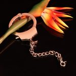 Single alloy bondage lingerie handcuffs and shackles SM prop sliver front view